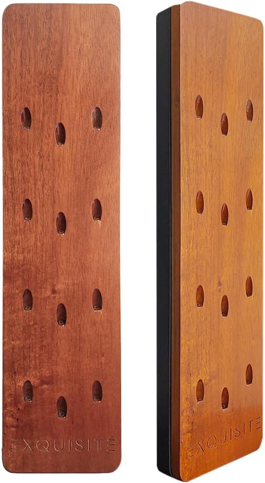 EXQUISITE Premium Craft-Handed Dark Brown Accacia Darts Holder - Wall Mounted Dart Caddy Display & Storage for 12 Soft & Steel Tip Darts, Precision Drilled, Protective Backing, Includes Mounting Kit