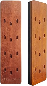 EXQUISITE Premium Craft-Handed Dark Brown Accacia Darts Holder - Wall Mounted Dart Caddy Display & Storage for 12 Soft & Steel Tip Darts, Precision Drilled, Protective Backing, Includes Mounting Kit