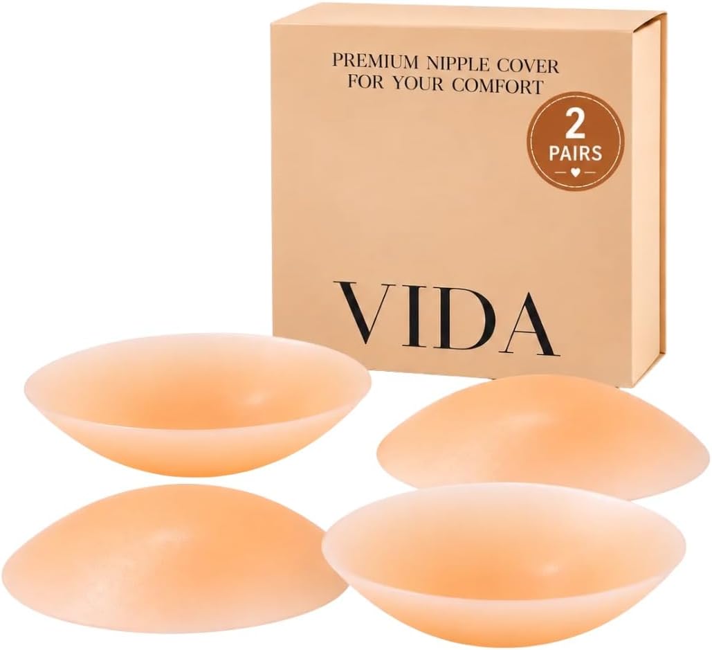 Nipple Covers, 2 Pairs Of Seamless, Adhesive Silicone Nipple Covers. Discreet & Reusable