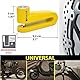 KRASER KR707Y Bremsscheibenschloss Vorhängeschloss Motorrad Roller Fahrrad Roller Anti-Diebstahl-Scheibenschloss ø7 Universal + Erinnerungskabel, Gelb, 7 mm
