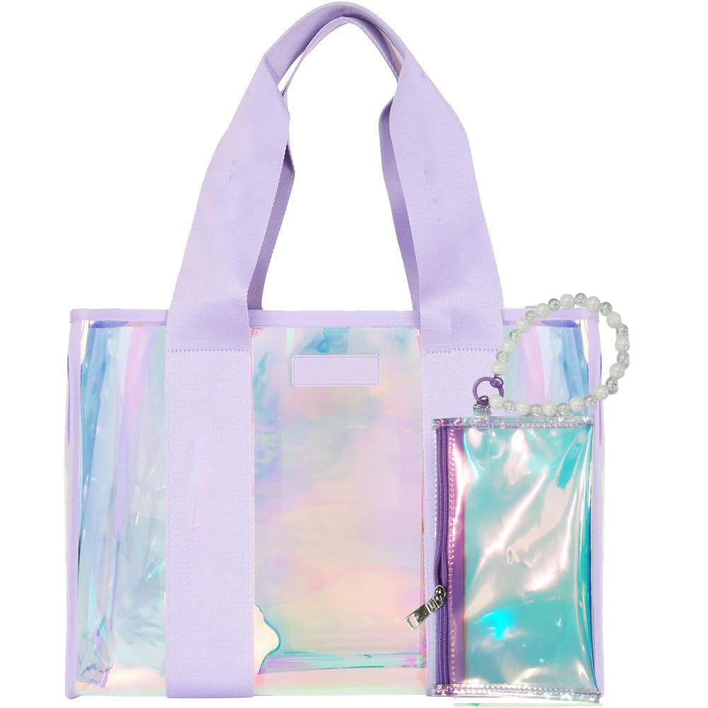 Bolsas grandes de playa para mujer de PVC transparente con diseño impermeable