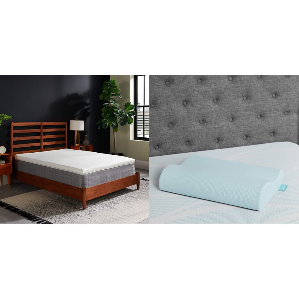 Tempur-Pedic TEMPUR-Adapt Cooling 3-Inch King Mattress Topper and TEMPUR  Ergo Cooling Neck Pillow