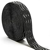 Silicone Gripper Non-Slip Elastic Band, Black Elastic Band Non-Slip Sewing Elastic Bands Wave Silicone Gripper Tape for Garment Sewing Project Wig Making Accessories (5yards, 1inch)