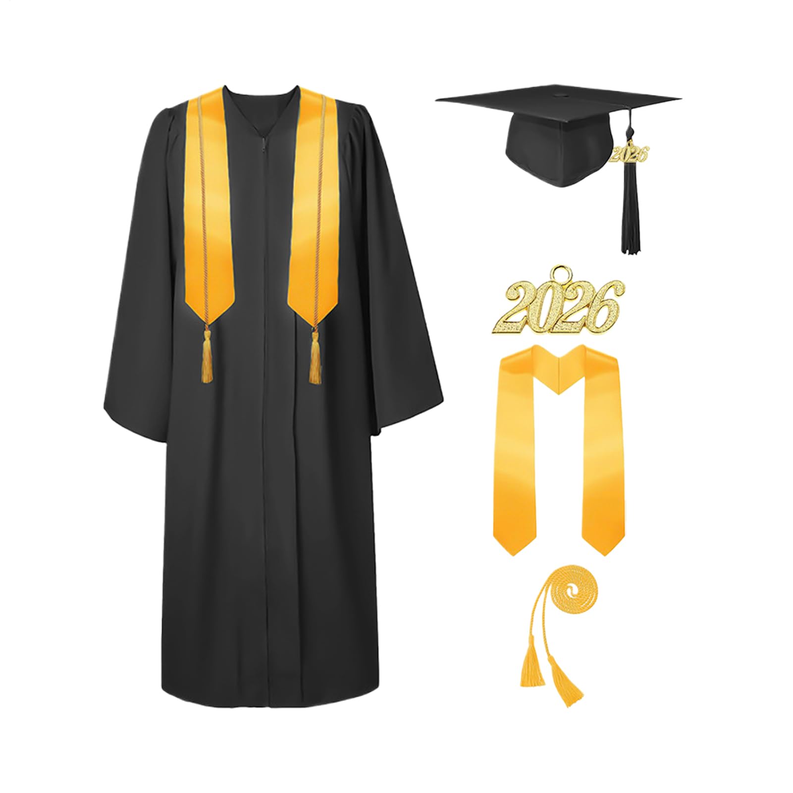 Unisex Adult Matte Graduation Ca P i zestaw sukni, lekki, oddychający, 45-60, strój na zakończenie szkoły, szlafrok na ceremonię uczelni, matowe wykończenie zapewnia elegancję, na uroczystość