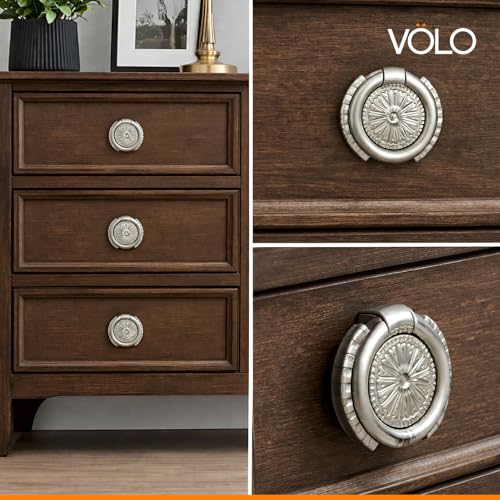 Image of VOLO 2 Pieces Cabinet Knob /Kadi | Pull Knobs for Drawers, Wardrobes & Cupboards | Ideal for Kitchen & Home | (Kadi-19) | (Silver, 2 Pieces)