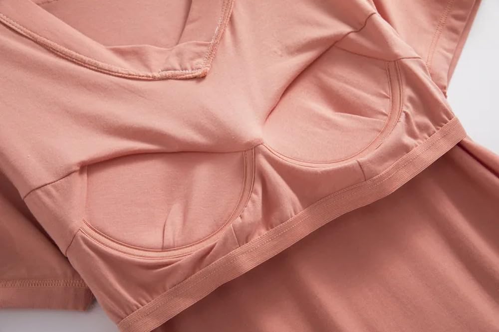 Camisón para Mujer - Vestido Largo para Dormir para Mujer, Ropa De Dormir Holgada, Camisones para Mujer con Cuello En V, Camisón De Manga Corta Modal