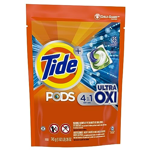 Image of Tide PODS Liquid Laundry Detergent Soap Pacs, 4-in-1 Ultra Oxi, HE Compatible, 3 Bag Value Pack, 75 Count