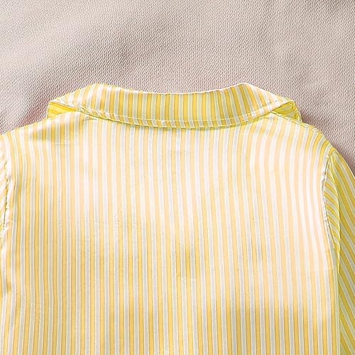 Teen Boys Girls Satin 𝐏a𝐣ama Set Striped Long Sleeve 𝗦ilk 𝐏a𝐣amas 2 Piece 𝐋oun𝐠ewear Button-Down 𝐏𝐉𝘀 𝐒lee𝐩wear4