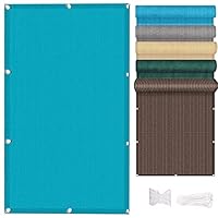 Balkonscherm 70 x 460 cm Windscherm Uv-Bescherming Ademend Balkonhek Afdekking met Kabelbinders Oogjes Koord, Scheurvast, Privacy Scherm Voor Tuin, Terras, Outdoor, Zand geel