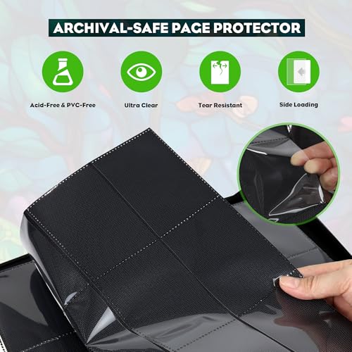 Image of Katomula 360 Pockets Card Binder, MTG Card Binder, Double Sided Card Collection Album Folder with 20 Pages, Side-Loading Card Holder for MTG, TCG, Trading Card, Sports Cards-Forest