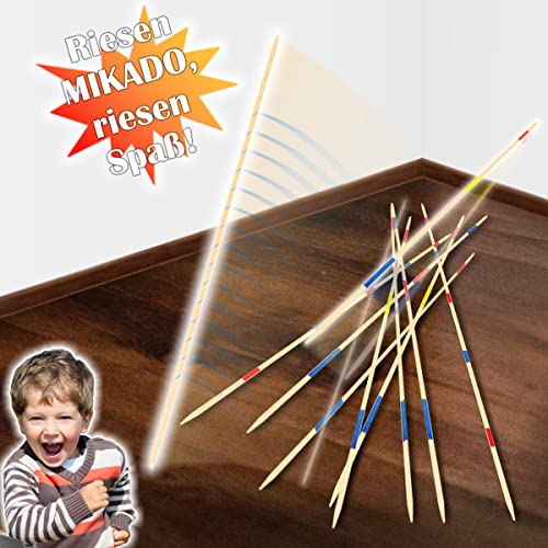XXL Mikado Spiel Holz Riesenmikado 31 Holzstäbe 90 cm Outdoor Gartenmikado Kinder Erwachsene