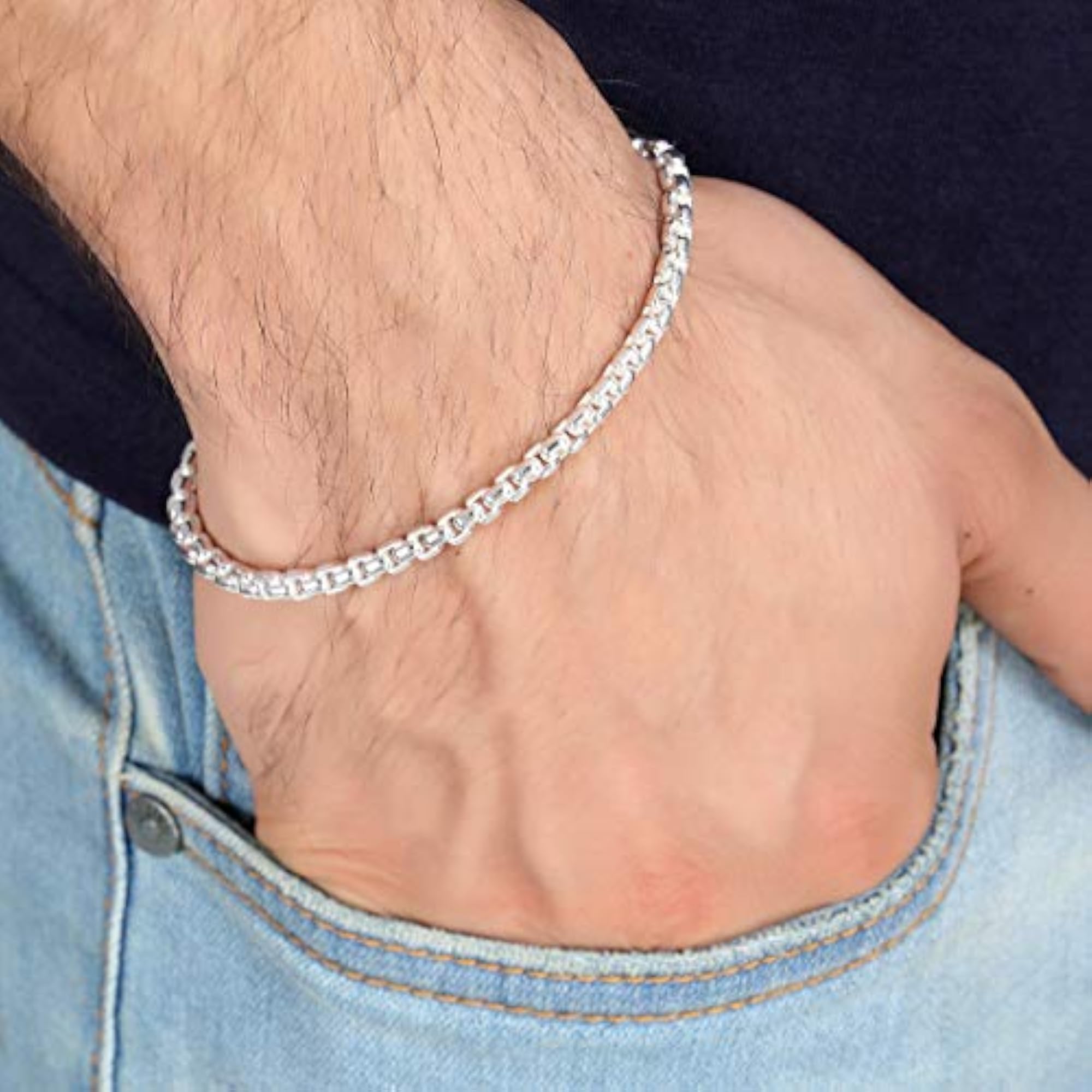 Anti-Tarnish 925 Sterling Silver Bracelet, 8 Inch