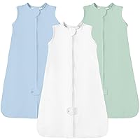 Vista 11 de TotAha - Saco de dormir ligero, 3 unidades, transpirable, manta suave para bebés de 6 a 12 meses, con cierre de 2 vías, saco de dormir con TOG de 0.5