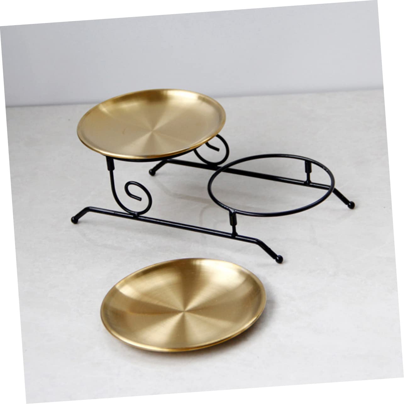 COLLBATH 1pc Iron Cake Stand Cake Stand with Dome Dessert Table Display Appetizers Serving Stand Pastry Serving Platte Utensil Tray Pastry Stand Cake Display Stand Snack Cakes Candy Golden
