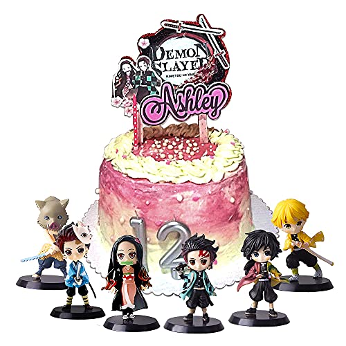 Demon Newest Slayer Cake Topper For 6Pcs, 3Inch Demon Newest Slayer Theme Party Supplies Figures Toy Set, Dessert Table Topper For Home Office Collectible Ornaments #TOP3