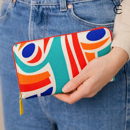 Image of Multicolor PU Zipper Wallet | 2-Fold Compact | Lightweight Daily Use | Secure Zip Closure | For Women