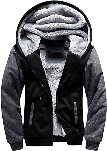 Little Beauty Hoodies For Men Zip Up Sweashirts Fleece Sherpa Lined Winter Wool Heavyweight Jacket #TOP1