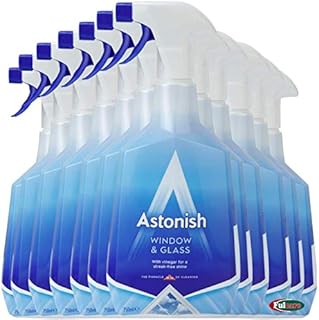 12 x Astonish Natural Window & Glass Vinegar Based Trigger Spray Cleaner 750ML