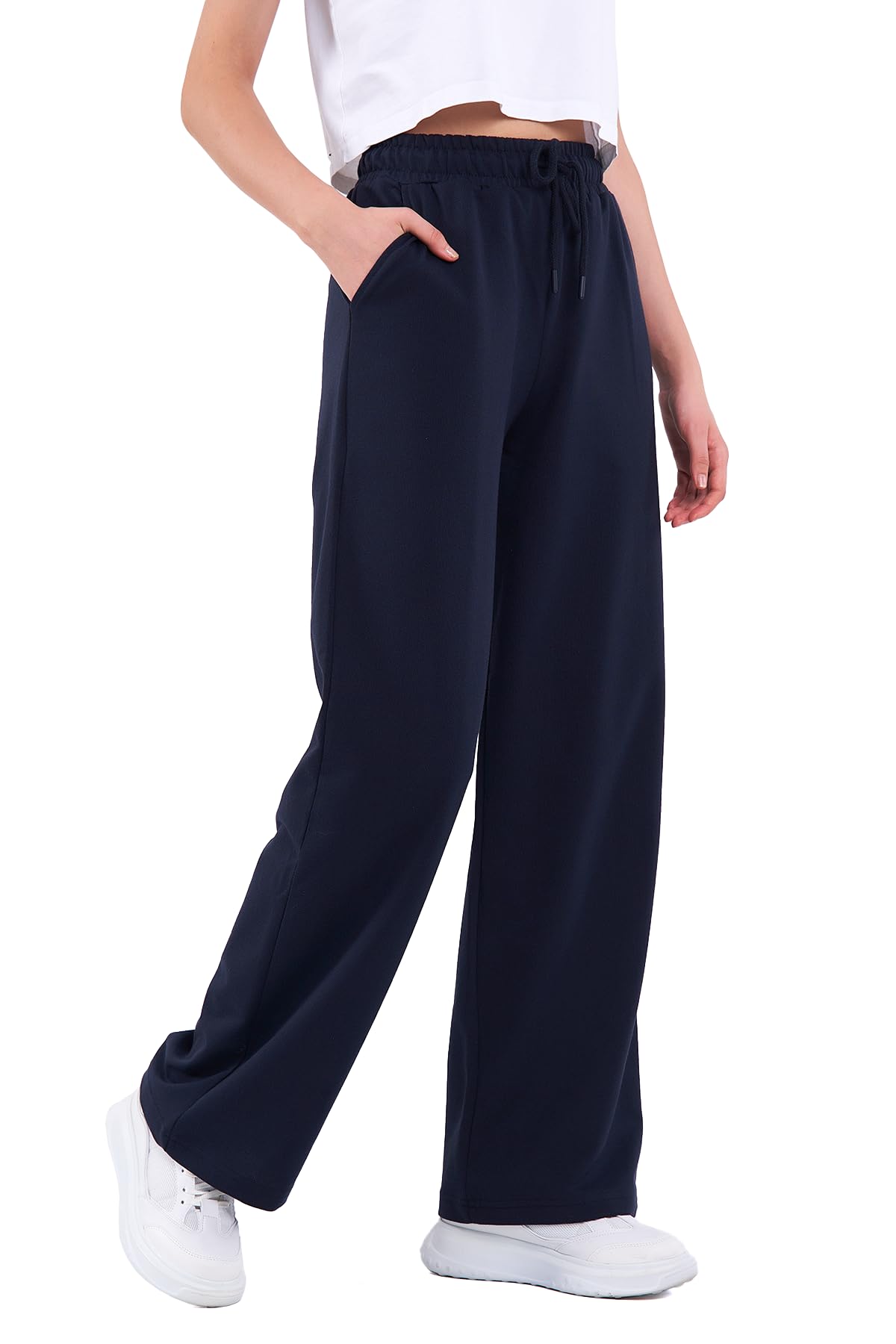 COMEOR Jogginghose Damen - Sporthose Lang Baumwolle Traininghose Lockere Sweatpants mit elastischem Bund und geradem Bein