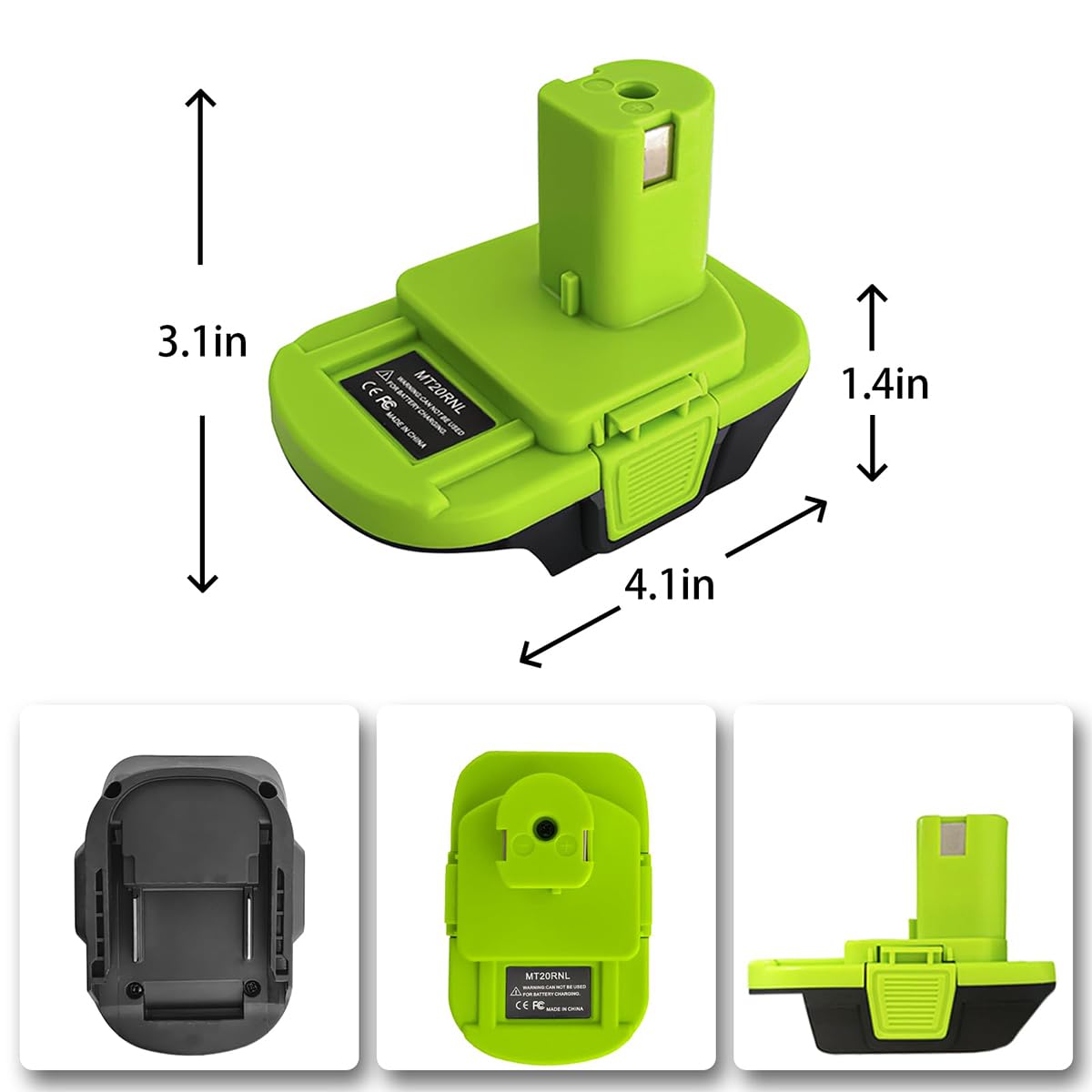 Namvo Convertisseur de Batterie au Lithium pour Adaptateur de Batterie Makita 18 V Compatible avec Batterie Ryobi 18 V