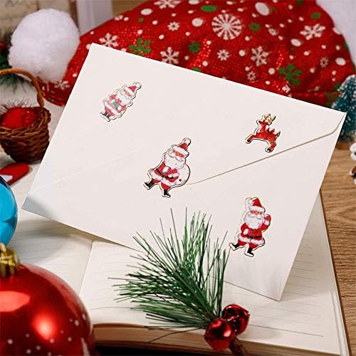 Christmas Stickers, KY-Tech 10 Sheets Christmas Glitter Decals Stickers Snowman, Reindeer, Tree, Bear, Santa Claus Christmas Stickers for Card Making Christmas Craft Card Christmas Decorations