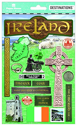 Autocollants Irlande Paper House - Lot de 3 stickers 2D voyage