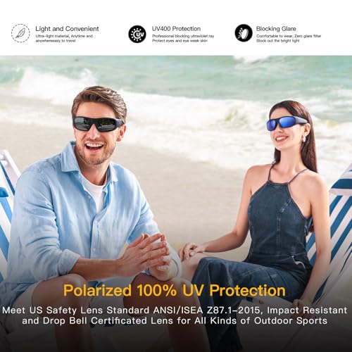 Image of OHO Ultra-Thin Lightweight Sports Camera Sunglasses, 24MP Camera, 1080P Video, Water Resistant UV400 Lens