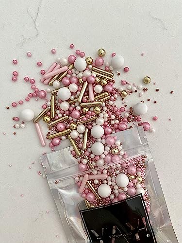 Edible Pink & Gold Cake Sprinkles Luxury Mix 45g Cupcake Cake Decoration Gold Sprinkles Cake Sprinkles Mix Rose Gold Sprinkles Pink Sprinkles