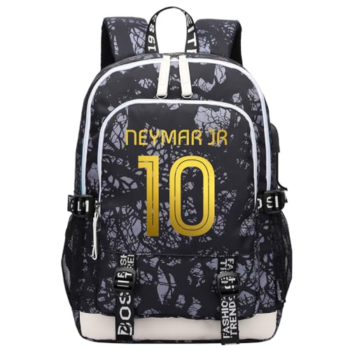 KARFRI Mochila esportiva multifuncional de futebol N-eymar para viagem, laptop, bolsa para fãs de futebol para homens e mulheres, Linhas pretas - 1, One Size, Esportivo