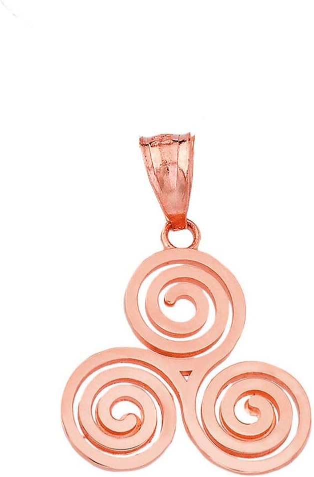 Certified 10k Gold Irish Celtic Knot Triskele Triple Spiral Charm Pendant