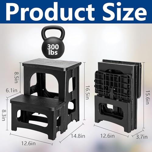 Universaltreppe für Hot Tub- 2 Stufen Faltbare Whirlpooltreppe- Anti-Rutsch Einstiegshilfe Pool- Wasserfest Tritthocker- Tragbar Stufe für Whirlpool- Poolleiter für den Außenbereich Innenbereich