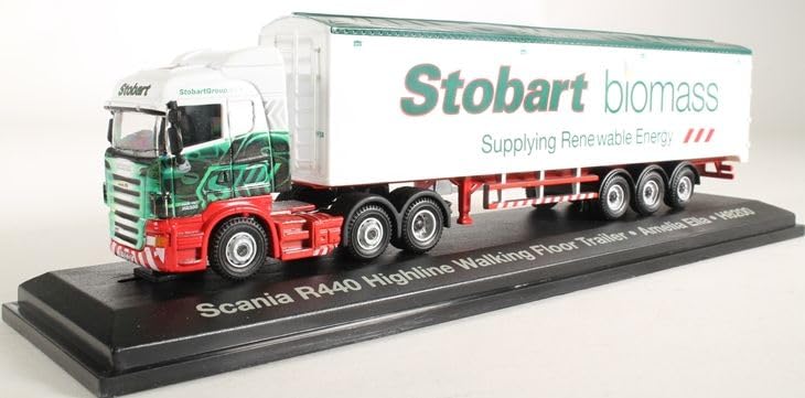 MAG JV9115 1:76 Scania R440 Highline - Walking Floor Trailer - Eddie Stobart Biomass Amelia Ella Diecast Model Replica