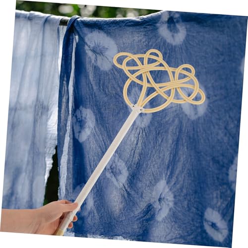 minkissy Long Handle Quilt Duster with Imitation Rattan Weaving Practical Home Cleaning Tool for Rapid Dust Removal Versatile Use Bedrooms Living Rooms and Offices Efficient Dust Beater for