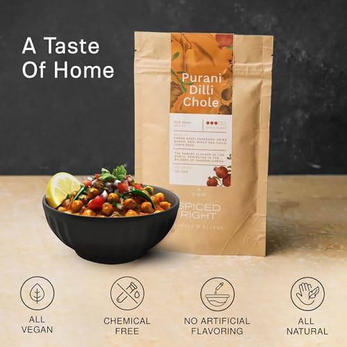 Image of Spiced Right Purani Dilli Chole Masala | Chana Masala Powder 100g | Authentic Punjabi Amritsari Pindi Style Masala for Chickpeas, Choley Bhature | No Onion Garlic | Traditional Indian Spice Blend