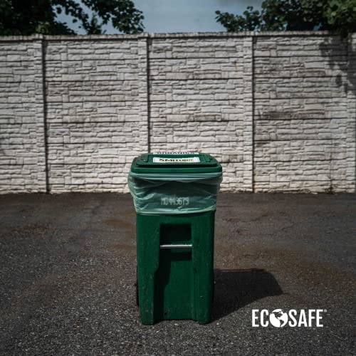 Image of EcoSafe-6400 HB5460-85 Certified Compostable Bag - 54x60 inch Green Bags for 90 Gallon Bin - Extra Strong Leak, Puncture and Tear Resistant Food Scraps Bin Liners, Pack of 60