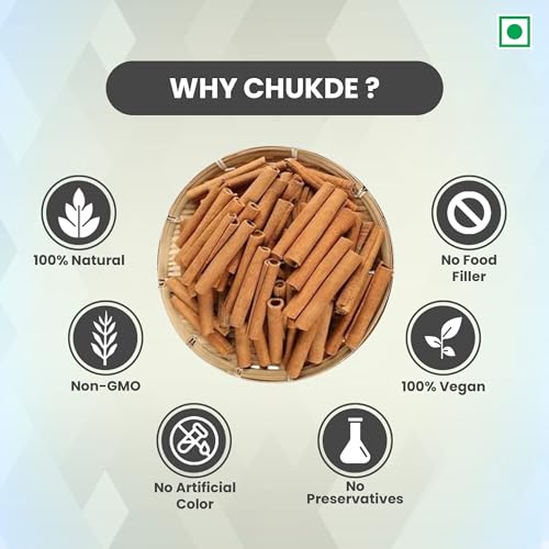 Image of Chukde Dalchini Shrilankan, Cinnamon Ciggarate Sticks Quills Whole Spices, 50g (Pack of 2)