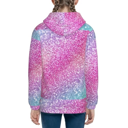 Fun Rainbow Pink Kids Pullover Hoodies Boys Sweatshirts Girls Athletic Clothes with Pocket4