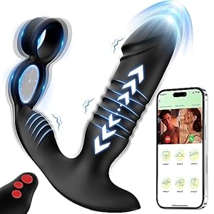 Sex Spielzeug für die Männer Analvibratoren für mann – Vibrator Analplug mit 7 Stoßfunktion 7 Vibrationsmodi, Prostata Stimulation Männer mit Penisring Analvibrator Dildo Sex Spielzeug für Paare
