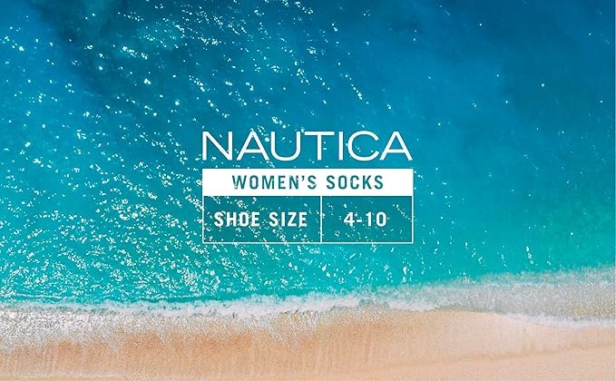 Image of Nautica Womens No Show Socks Moisture Wicking Low Cut Athletic Socks 6 Pack | Moisture Wicking Dri-Motion Fabric, Cushioned Key Areas, Banded Arch Support, No Show Low Cut, Shoe Size 4-10