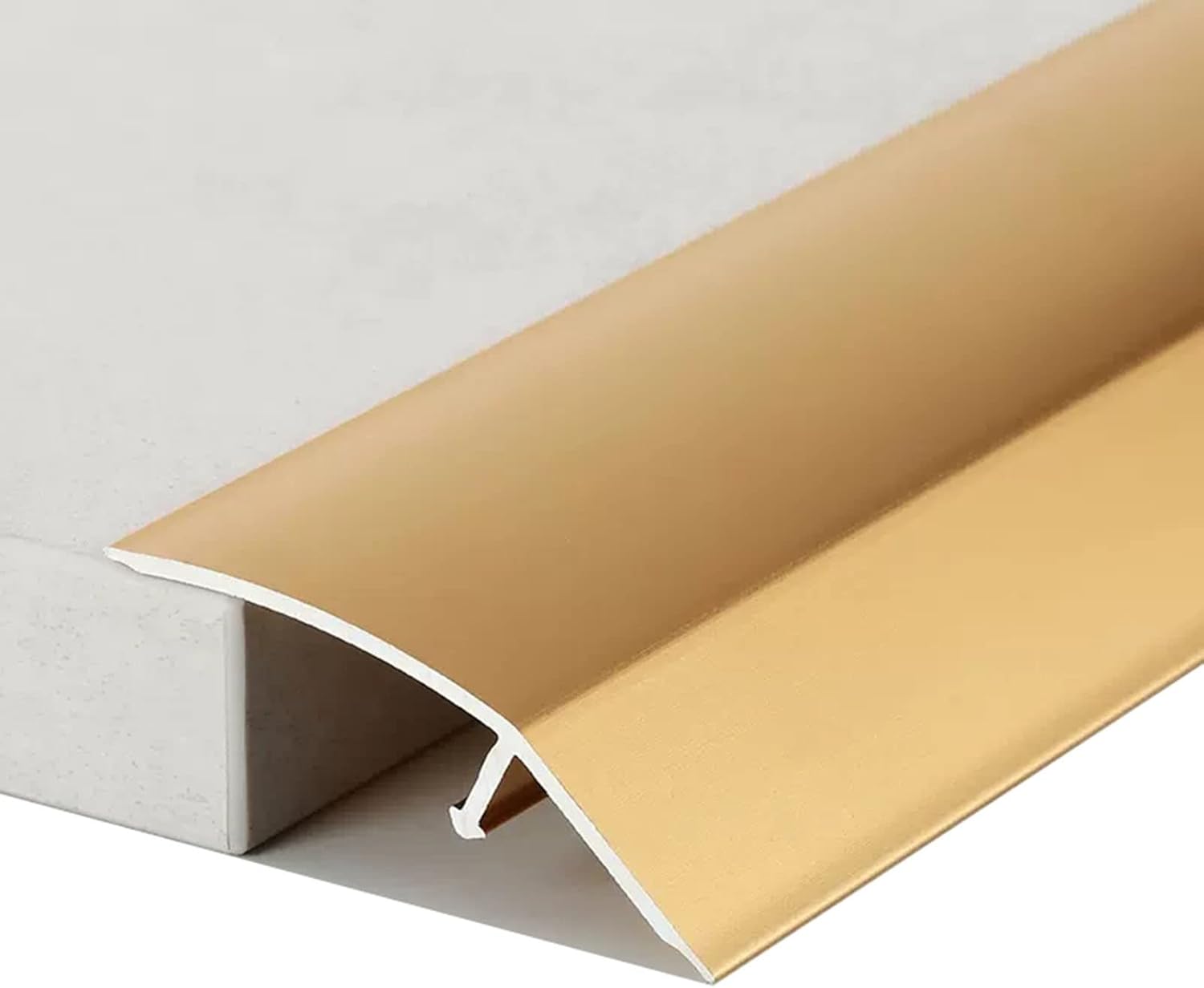 Metal Transition Strip for Flooring, Wood to Tile Floor Trim/Cinch Seam Cap, Non Slip Thresholds Ramp for Bedroom Doorway Living Room (Style4 L 100cm)