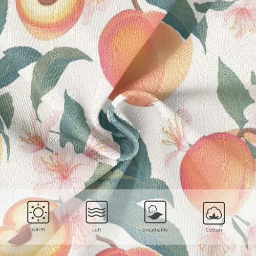 Wusikd Peaches Flowers Girls' Underwear Cotton Green Leaves Girls Briefs Soft Toddler Underwear 2T3