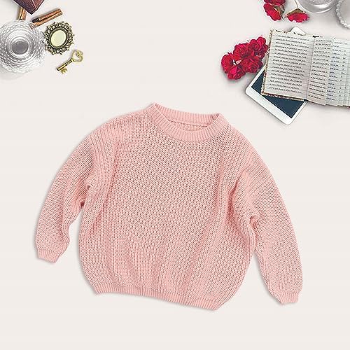 Boys Girls Cable Knit Sweater Kids Unisex Spring Fall Long Sleeve Crewneck Solid Knitted Pullover Sweatshirt2