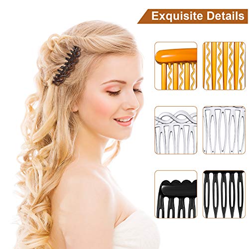 Peines para cabello tipo twist, 12 piezas, plástico miniatura 3