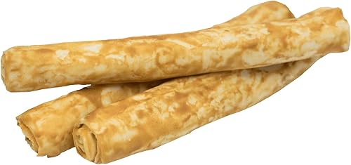 Miniatura 5 de Lucky Premium Treats Palitos de toro de cuero crudo con mantequilla de maní, golosinas naturales de cuero crudo y mantequilla de maní para perros,