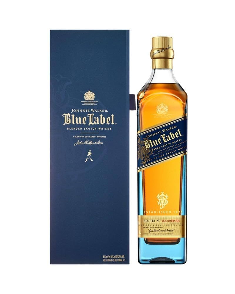 Whisky Johnnie Walker Blue Label 750 ml con Johnnie Walker Black Label 750 ml