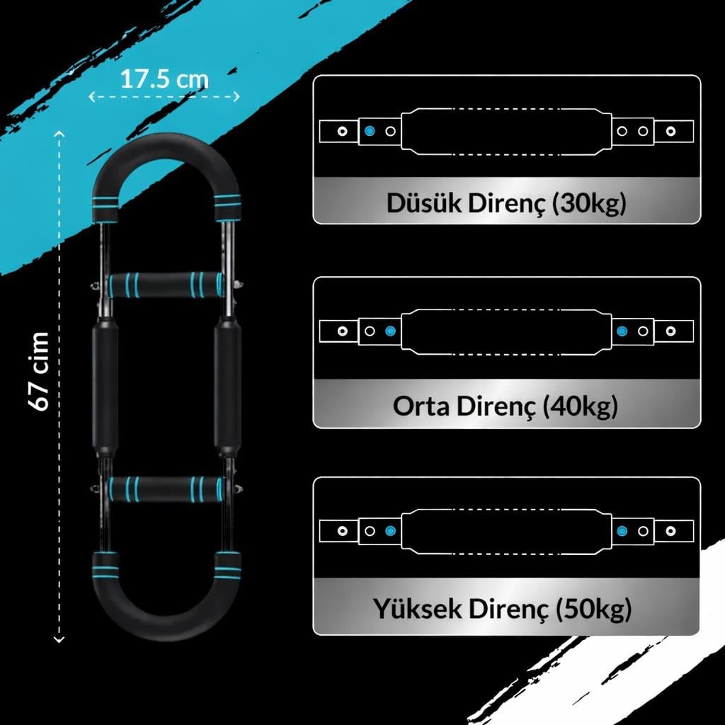 Valkyrie 3 Kademeli Ayarlanabilir Dirençli Çok Fonksiyonlu Egzersiz Aleti – Göğüs Kol Sırt Bacak Kas Biceps Triceps Geliştirici