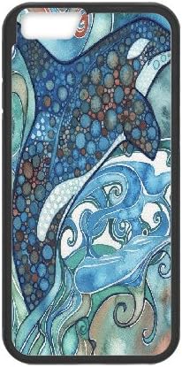 Case For iPhone 6, ORCA Killer Whale Polka Dot Watercolor Case For iPhone 6, Black
