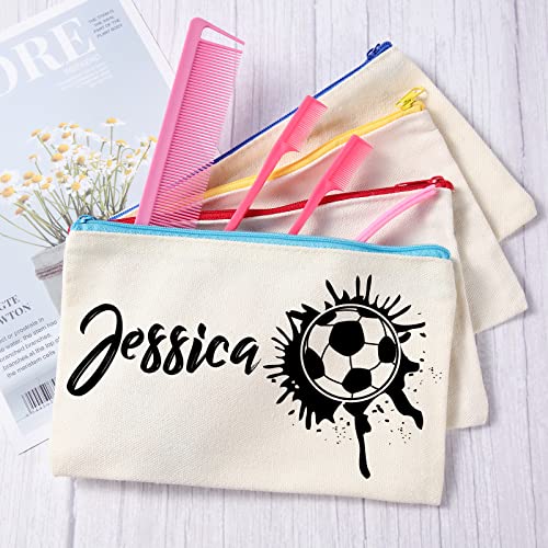 Image of Reginary 80 Pack Canvas Zipper Makeup Bags Bulk Pencil Pouches Blank DIY Craft Canvas Cosmetic Bag Pouch with Zipper for Makeup Cosmetic Toiletry Stationary Storage(Natural and Colorful Zippers)