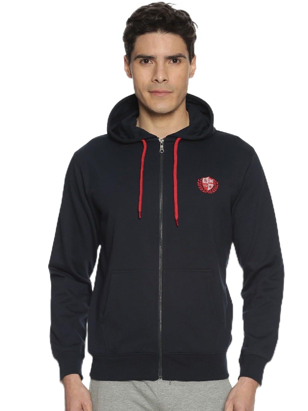 Men's Cotton Rich Fleece Hoodie with Full Zipper-image-47