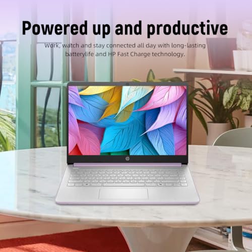 Image of HP 14 inch HD Student Business Laptop, Intel N150, 4GB RAM, 384GB Storage | (128GB UFS + 256GB SD Card), 1 Year Office 365, 720p Webcam, Slim Design, Copilot AI, WiFi 6, Win 11 Home S, Honey Lavender